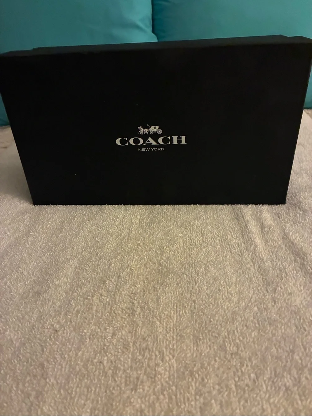 NIB Coach Brown Signature Canvas Loafers with Gold Accent slip-on, original box
